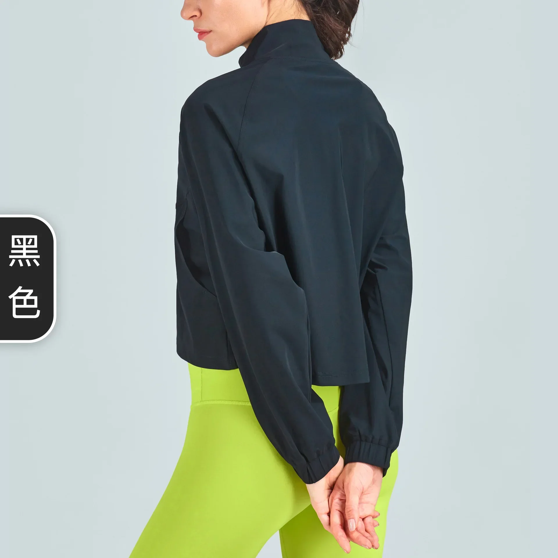Women's Autumn Jacket Breathable Quick Dry Sport Outerwear Sweaters Cardigan High Collar Zipper Casual Loose Jacket image 5