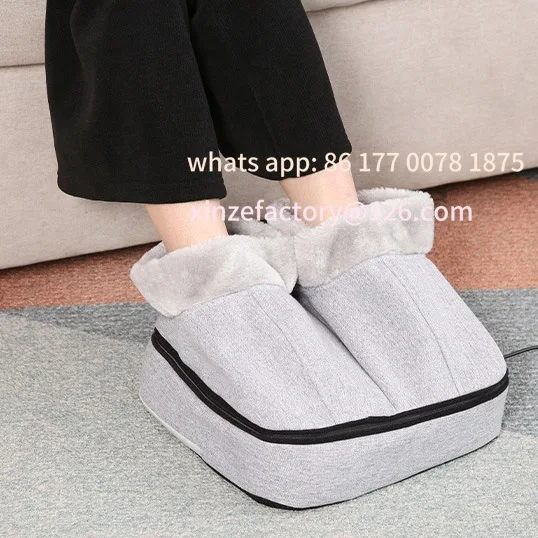 Customizable Heated Massage Boots Foot Warmer Winter High Top Indoor Home Electric Foot Warmer Massage Shoes