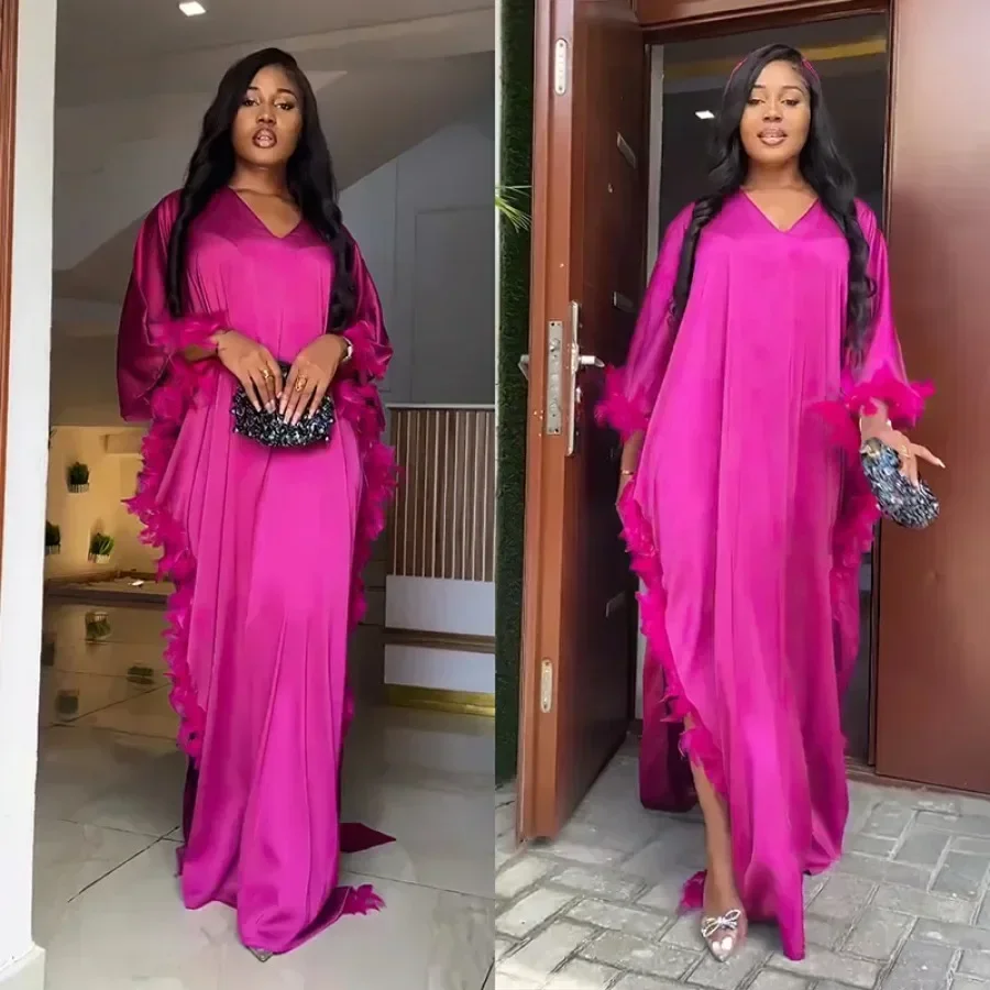 Robe africaine à manches longues et col en V pour femmes, robes Ankara, vêtements africains Dashiki, robe Maxi, soirée, mode