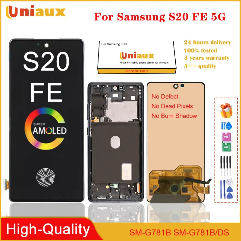 

AMOLED LCD For Samsung Galaxy S20 FE G781B G781U G781B/DS LCD Display Touch Screen Digitizer For Samsung S20FE Lcd