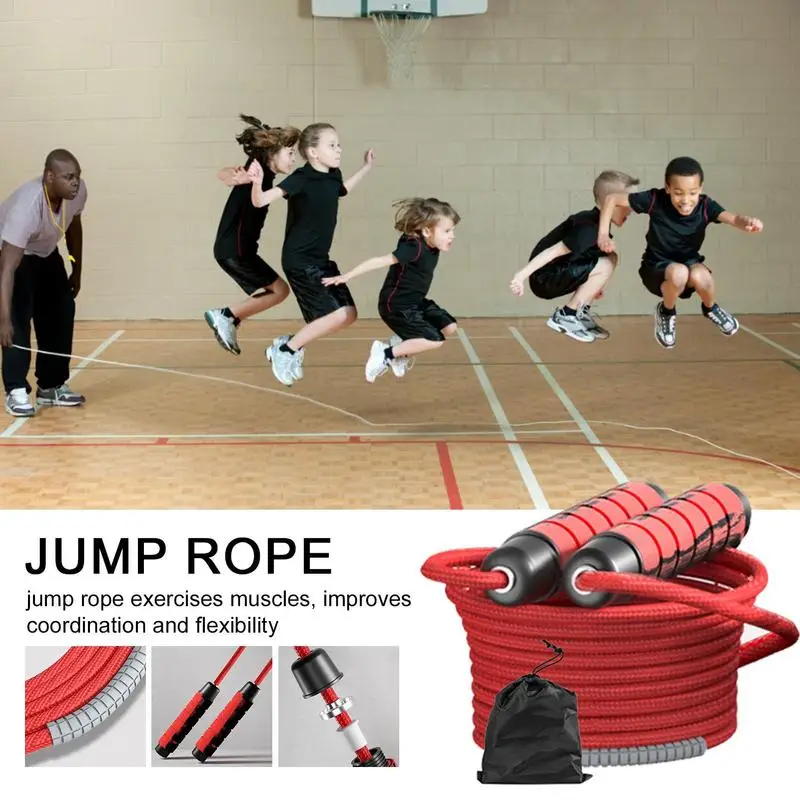 Group Skipping Rope Long Rope Children Students Speed Skipping Rope Cross-fit Jump Rope With Anti-Slip Handle Strength Training