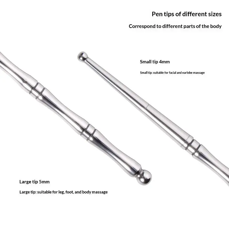 New 1/3PC Acupuncture Double Head Face Ear Massage Tool Steel Acupressure Pen Ear & Body Acupoint Probe For Muscle Soothing