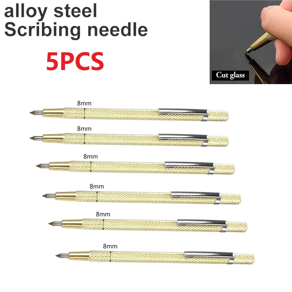 

5PC Tungsten Carbide Tip Scriber Pen Diamond Metal Marking Engraving Pen Glass Ceramic Wood Carving Scribing Hand Tools