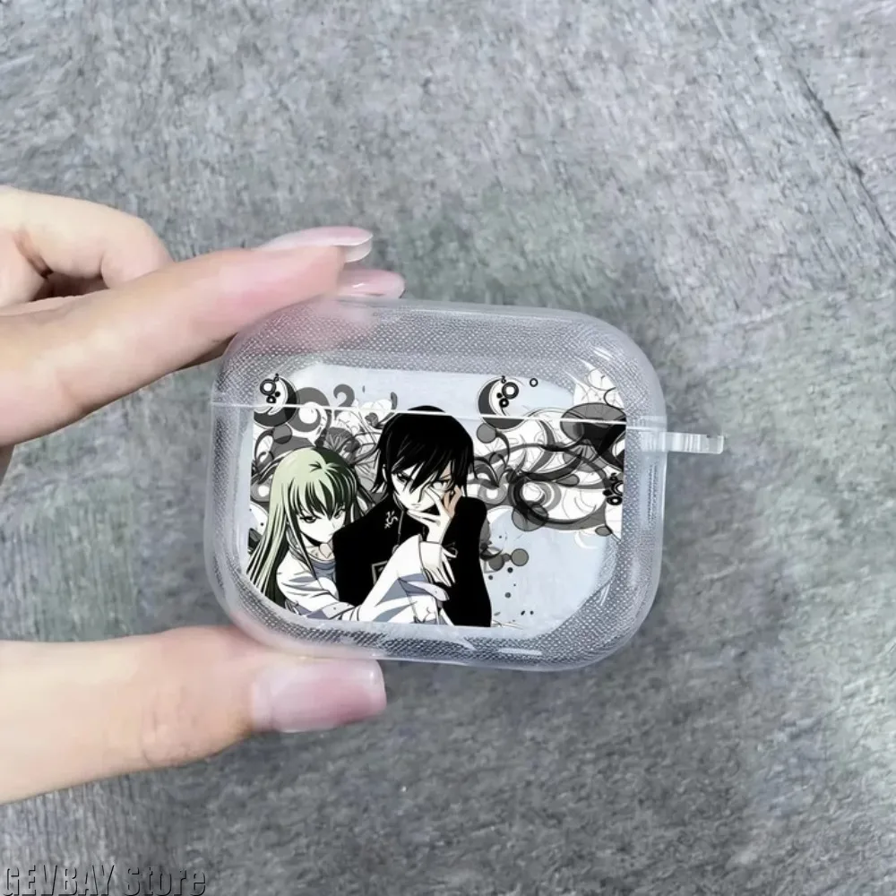 Anime Lelouch Rebellion Case TPU-Hülle für AirPods 4 Pro 1 2 3, klare, transparente Bluetooth-Kopfhörerhülle