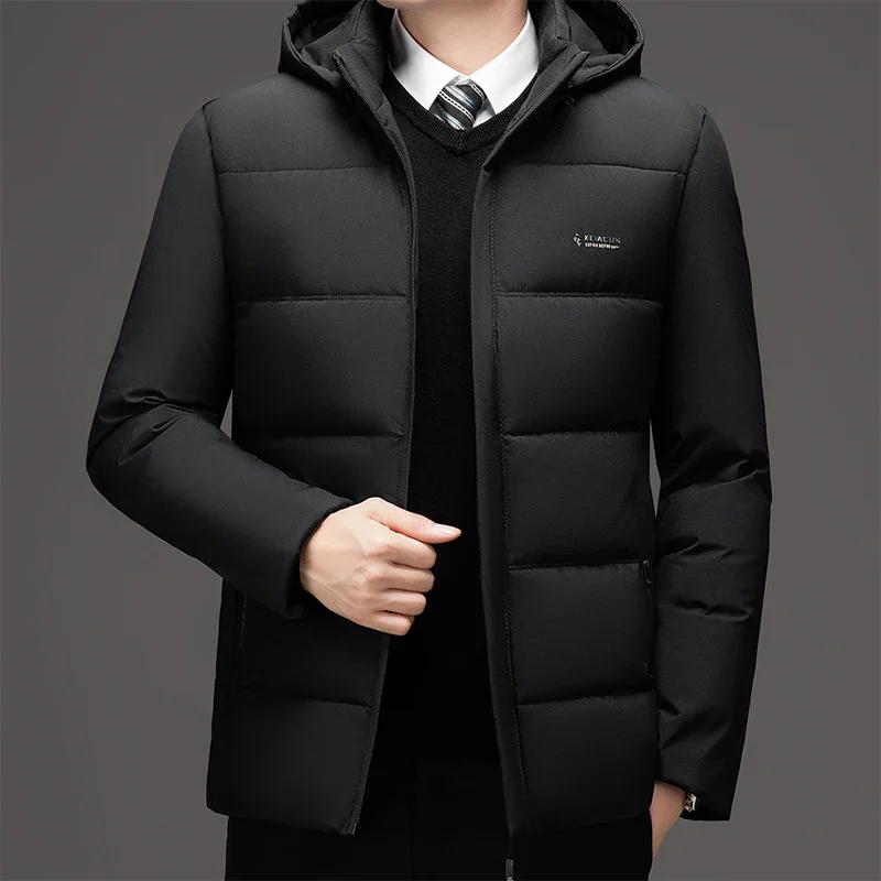 

Windbreaker Outwear Winter Windbreaker Solid Loose Thick Windproof Long Coat New Men's Jacket Parkas Men Business Hooded Parka