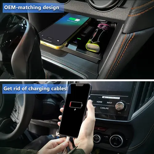 Imagen 2 del producto Almohadilla de carga inalámbrica para coche, accesorios de almohadilla de carga para teléfono Subaru Crosstrek XV GT 2018 2019 2020 2021-2023 Impreza 2018-2021