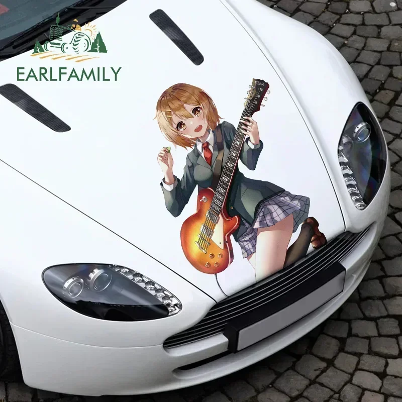 EARLFAMILY 43cm X 37.4cm for Hirasawa Yui Anime Car Stickers and Dercals Personality Waterproof Door Wall Car Head Decor