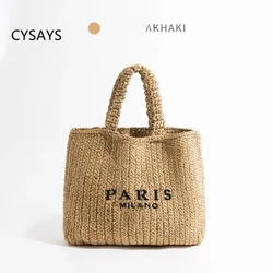 2024 New Beach Style Large Capacity Tote Bag for Women,Fashionable and Luxurious Travel Handbag with Weaving,Stylish and Trendy