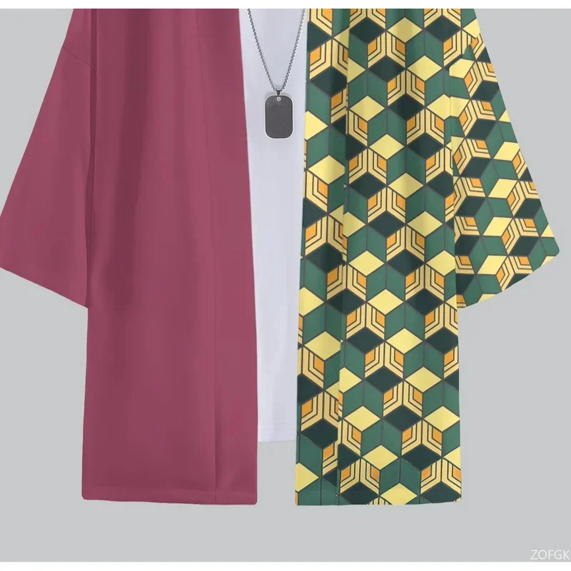 2025 Demon Slayer Summer New 3D Printed Printed Cardigan and Kimono Cross Border Hot Selling Top