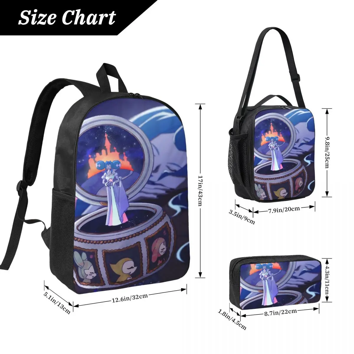 K-Knights Of Guinevere Backpack Lunch Box Pen Bags for Boys Girls Backpacks Large Capacity Schoolbag Bookbag Set