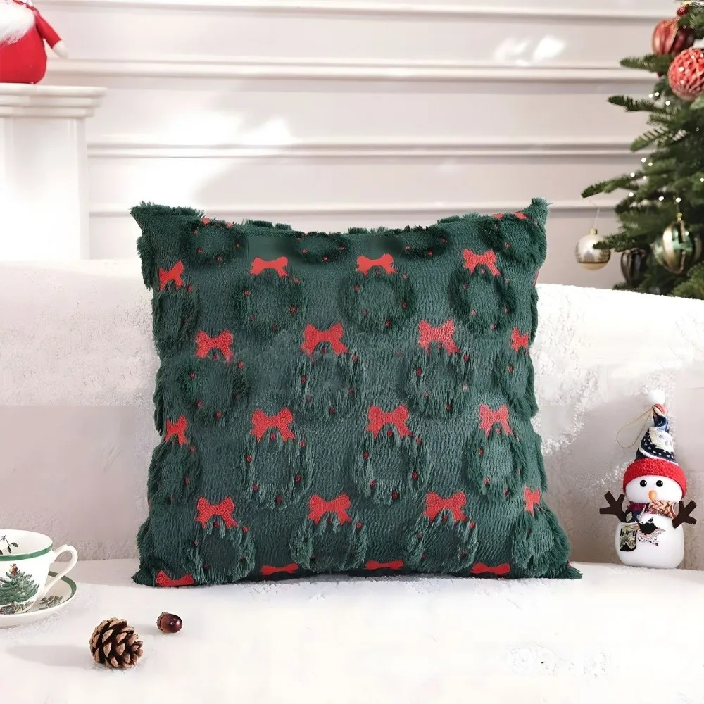 

New Christmas Tree Cushion Cover Soft Square Xmas Tree Pillowcase Decorative Xmas Pillowcase Festive Atmosphere