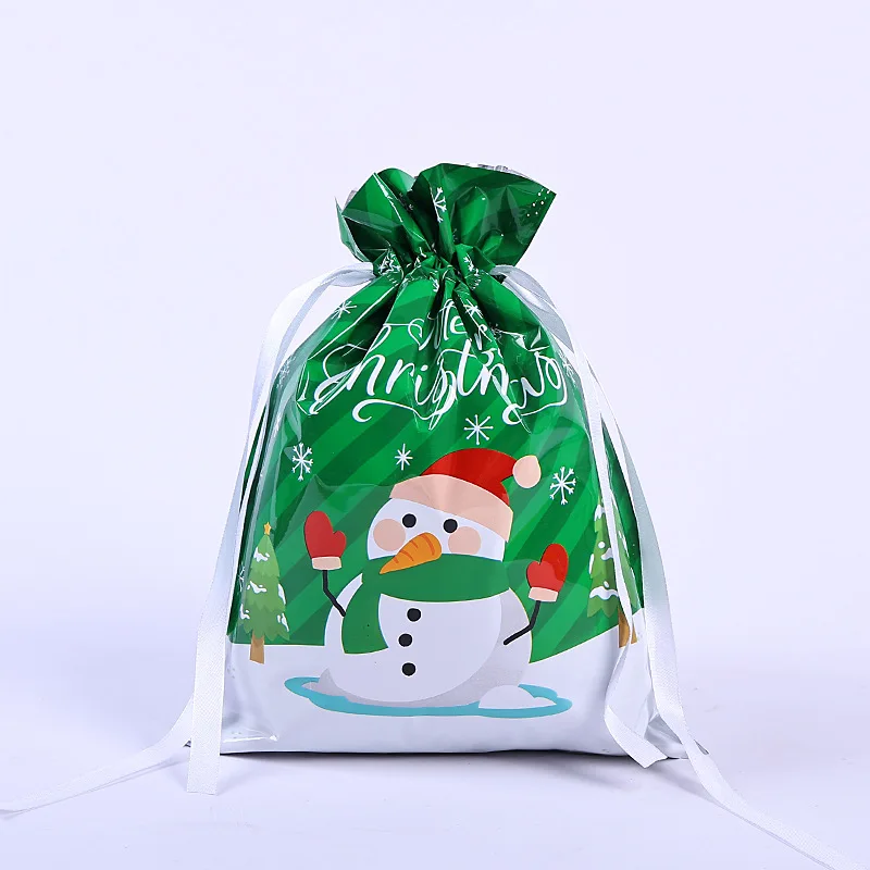 New drawstring gift Christmas party aluminum foil candy bag New Year's creative gift packaging bag