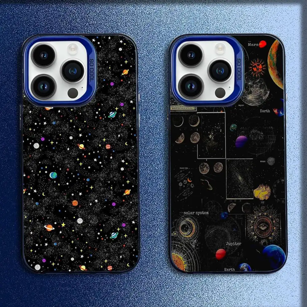

Space Planet Stars Universe Phone Case For iPhone 16,15,14,13,12,11,Mini,Pro,E,MAX Blue Candy Matte Shockproof Cover
