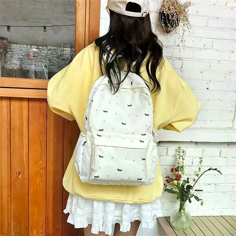 حقيبة ظهر لطيفة مطبوعة على شكل جرو دشهند على طراز الكلية حقيبة مدرسية للطلاب حقيبة سفر محمولة ذات سعة كبيرة حقيبة بناتي هدية عيد ميلاد #3