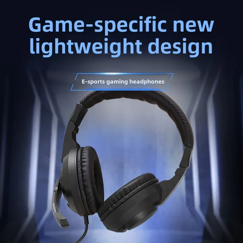 Head mounted gaming headphones adjustable with LED lights Ultra light Cable RGB Headsets for USB interface