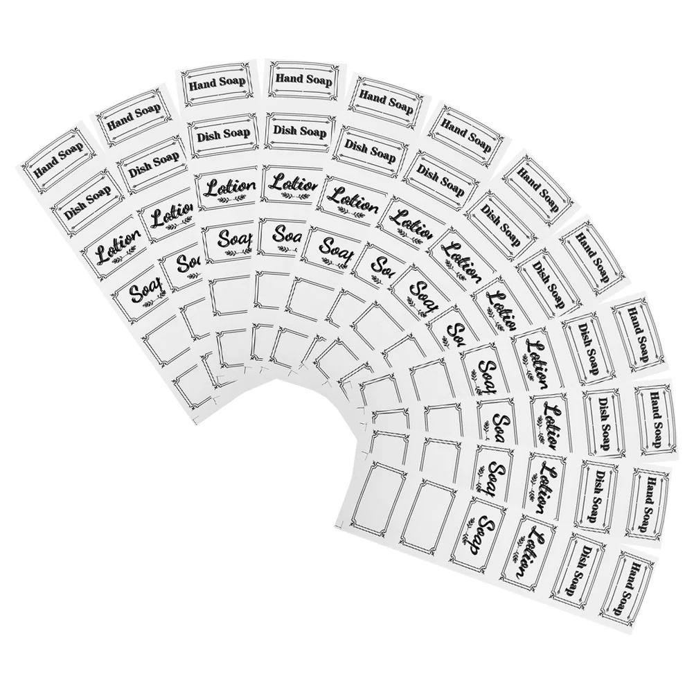 

12 Sheets Transparent Bottle Labels Clear Shampoo Conditioner Dispenser Waterproof Stickers for Bathroom Travel Home