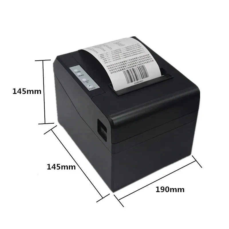 ZJ-8330 Supermarket Retail Catering Kitchen Cashier USB Bluetooth 80mm Thermal Receipt Printer With Auto Cutter 260mm/s