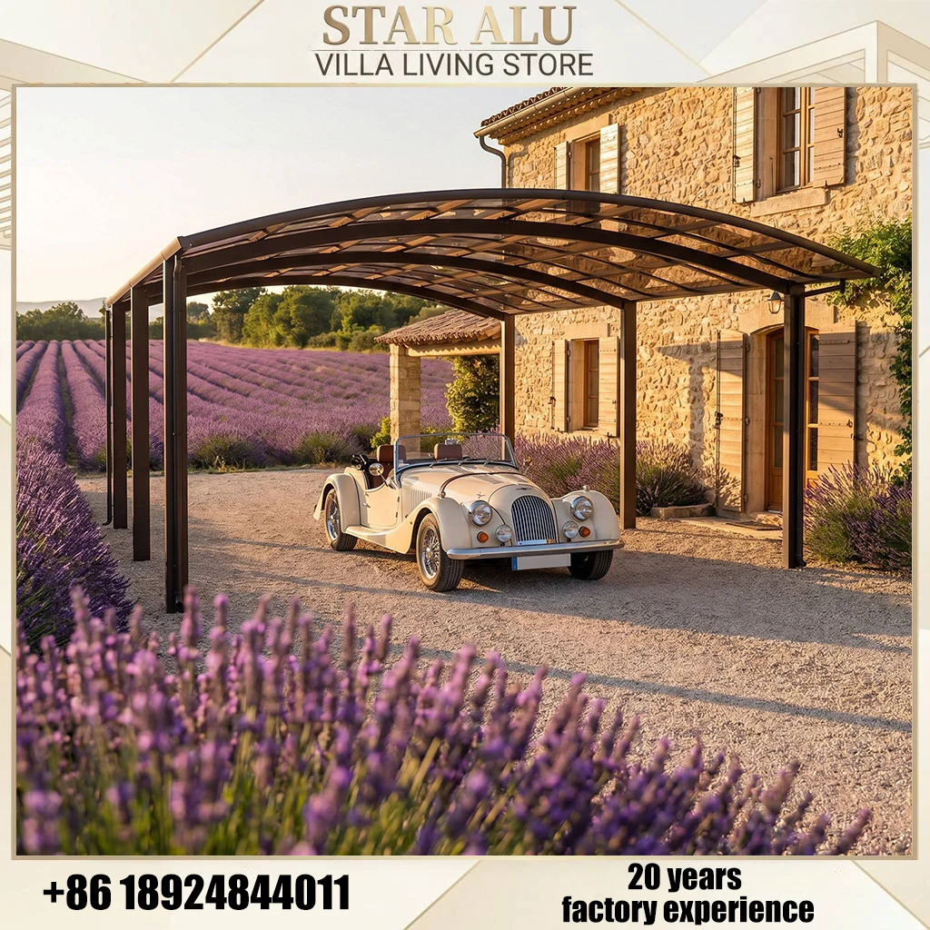 Weatherproof Aluminum Carport Vehicle Shelter Waterproof Parking Canopy Reinforced Frame Sunshade for Driveway Patio