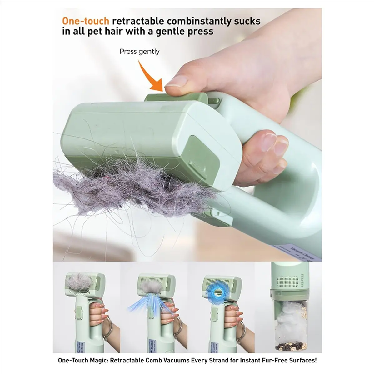 Imagen 7: * Gran aspiradora para el cuidado de mascotas para perros, suministros de aseo para gatos, herramienta para quitar el vello de mascotas al vacío para quitar el Kit de peine para desechar