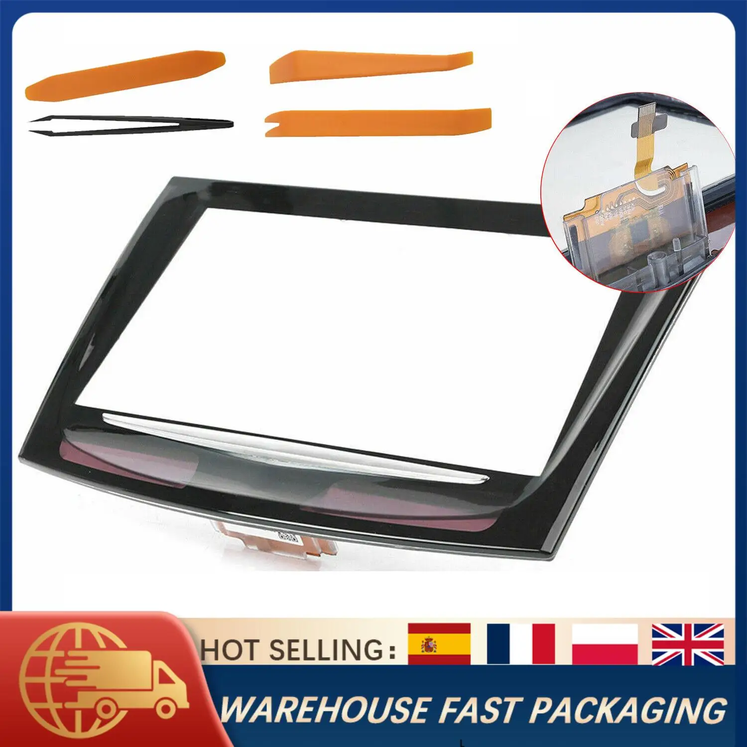 

Touch Screen Display With Tool Replacement For Cadillac ATS CTS SRX XTS CUE 2013-2017 22935061 Navigation Radio Monitor