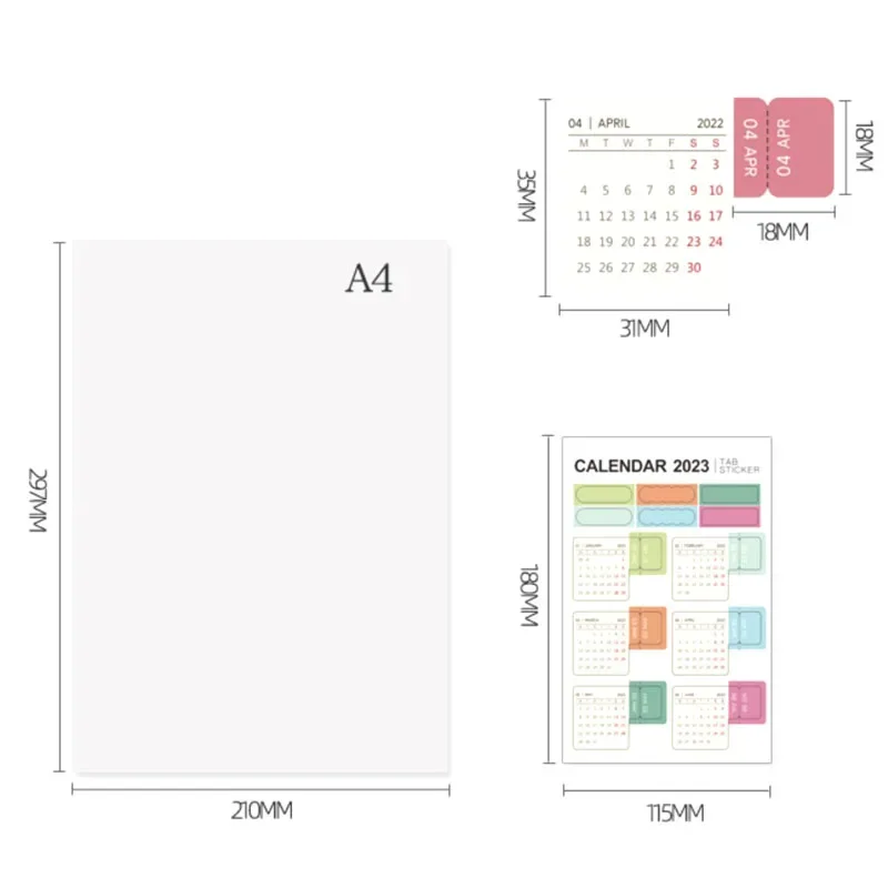 2024 2025 Calendar Index Sticker Notebook Label Sticker Color Multi-functional Classification Sticker Office Stationery Supplies