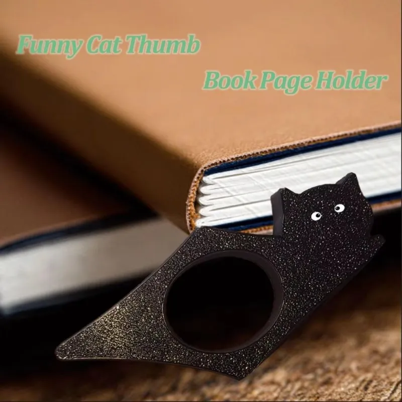 New Black Cat Thumb Book Page Holder Portable Literary Cat Bookmarks Gifts Small Cat Book Page Holder for Reading