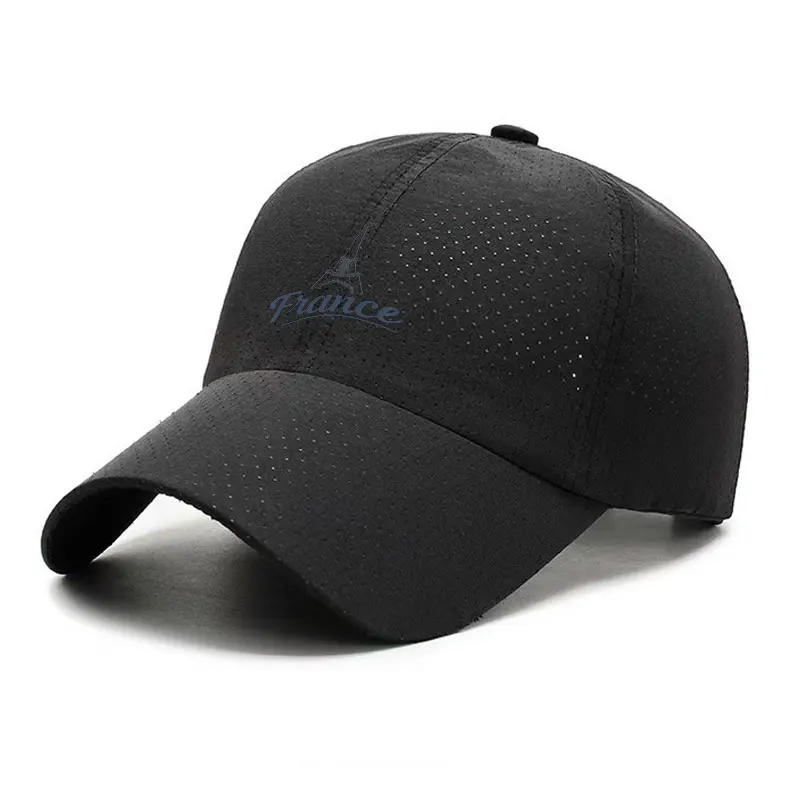 France Eiffel Tower Quick Dry Baseball Cap Breathable Adjustable Sun Hat for Outdoor Sports