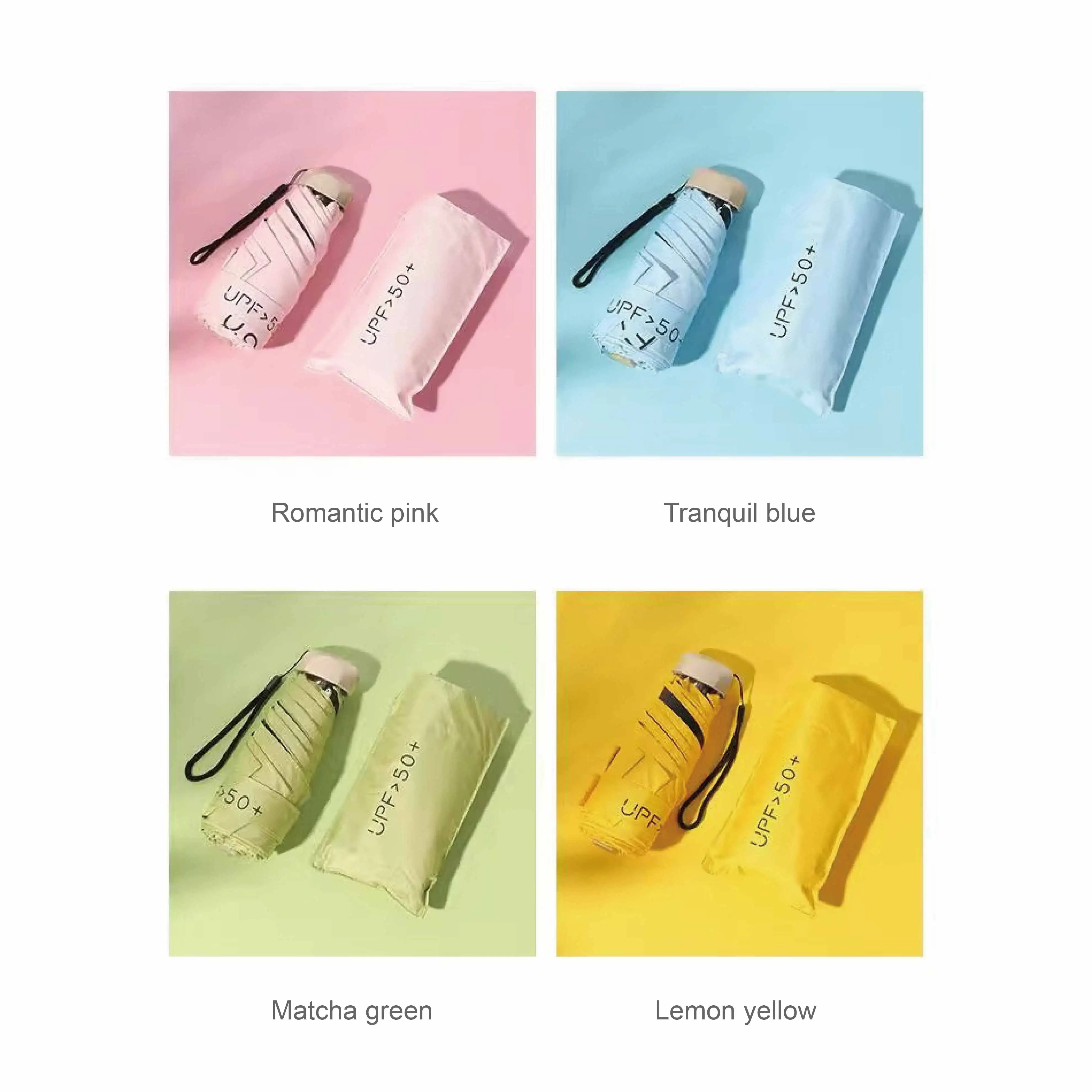 مظلة Mini50%-off بخمسة أضعاف مقاومة للأشعة فوق البنفسجية ومحمولة ومظلة أنيقة للجنسين بلون سادة ومظلة ممتازة لجميع الأحوال الجوية