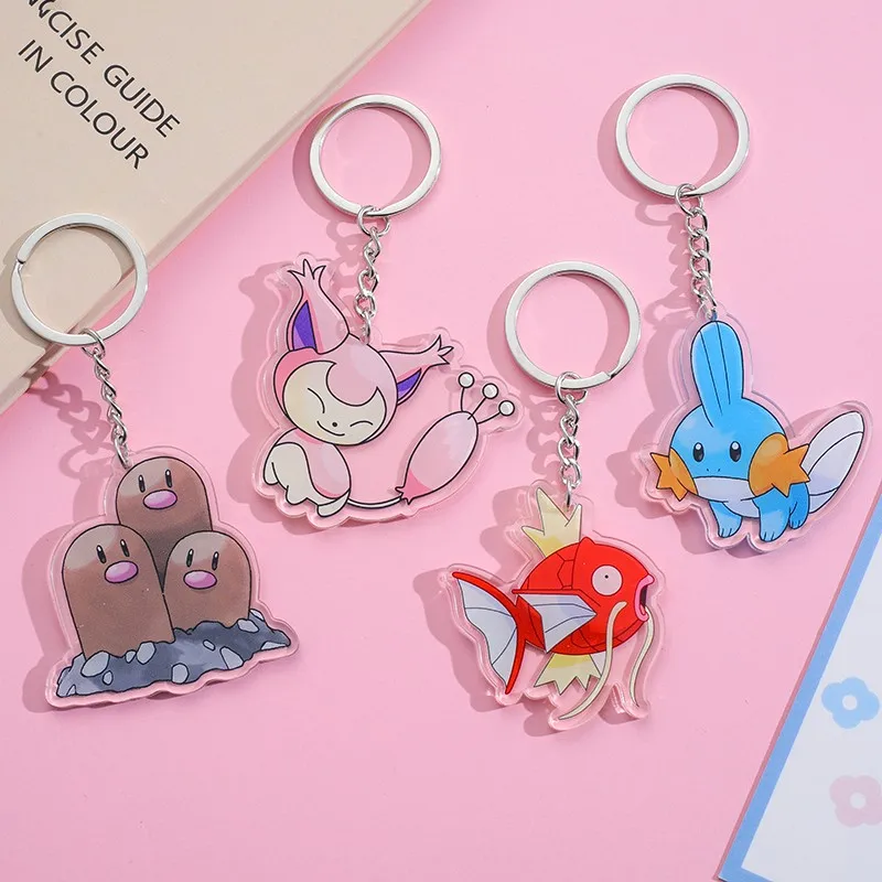 1/21Pcs Pokémon Pikachu Bulbasaur Jigglypuff Acrylic Keychain Backpack Pendant Bag Charms Accessories Decoration Holiday Gifts