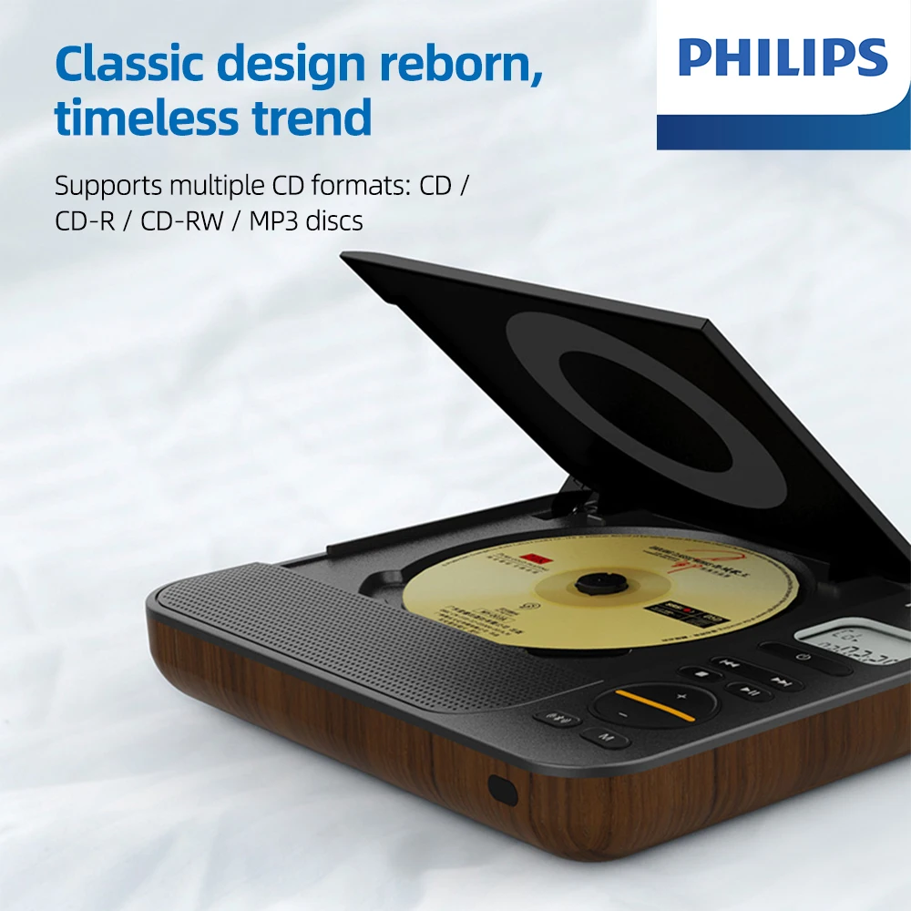 Philips EXP5608 Retro CD Speaker Wireless Bluetooth CD/USB/TF Home Desktop Audio HiFi Stereo MP3 Loudspeaker Decoration Gifts