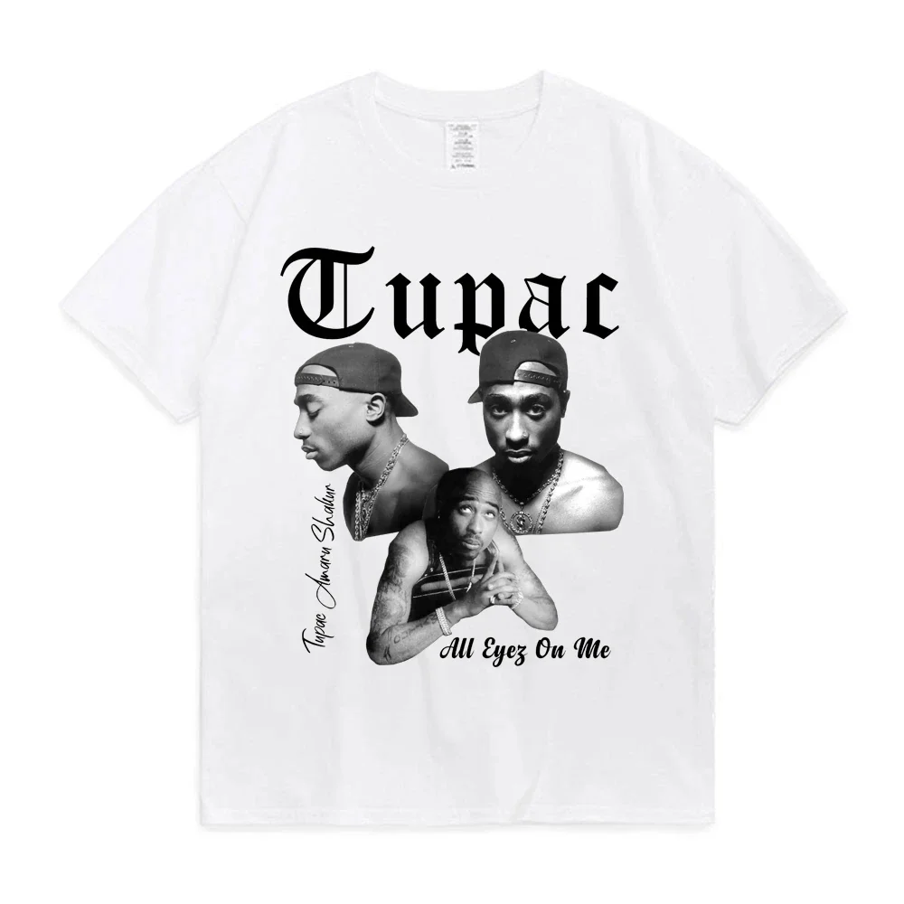 Rapper Tupac 2pac Graphic T Shirt Fashion High Quality Short Sleeves T-shirts womens Hip Hop Streetwear Men's Cotton T-shirt