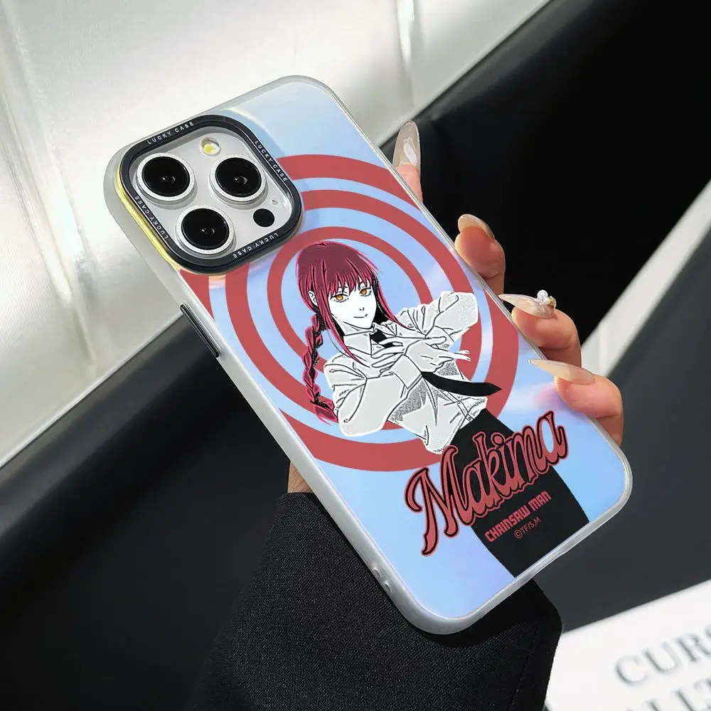 Chainsaw Man Pochita Phone Case for Samsung Galaxy S24 S23 S22 S21 S20 FE Ultra Plus M53 5G Gradient Color IMD Hard Cover