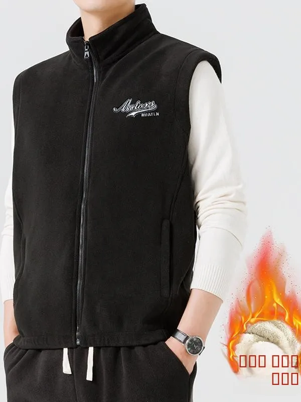 

Мужской жилет из овечьего вельвета, осенне-зимний, утепленный, больших размеров, модный, молодежный, повседневный, из полиэстера, нейлона и композитного волокна