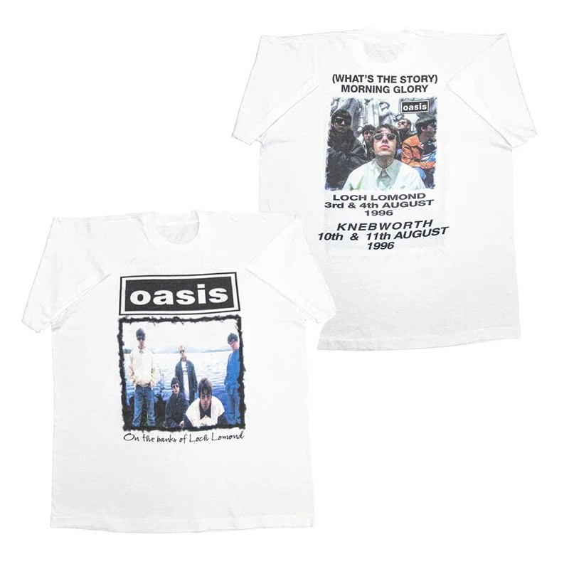 Retro Oasis Rock Punk Band T-Shirt Cotton Graphic Tee Men Women Summer Streetwear