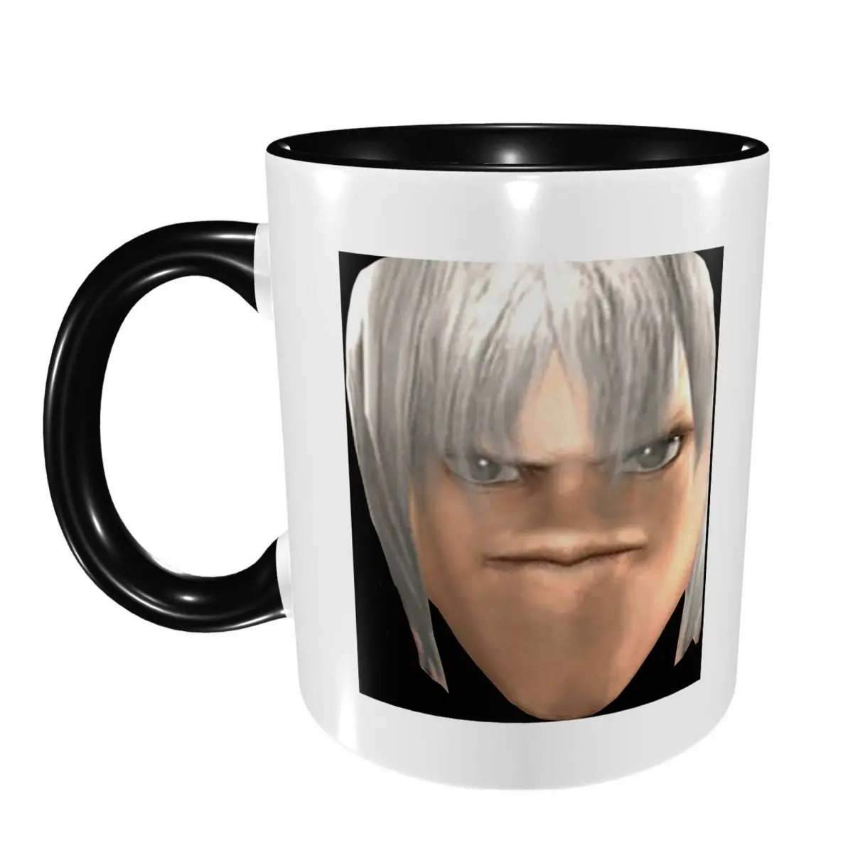 Blursed Dante - Devil May Cry Ugly Funny Face Meme Mug Funny Ceramic Coffee Cups Tea Mugs Milk Cup Drinkware Gift for Friends