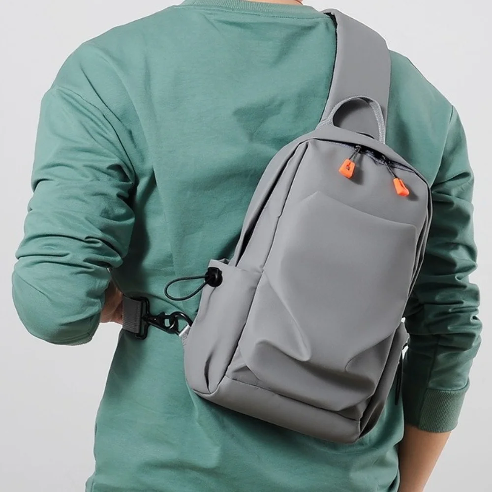 

Breathable Men's Chest Bag Usb Charged Multi Functional Outdoor Shoulder Bag Minimalist Adjustable Strap Sports Sling Bag