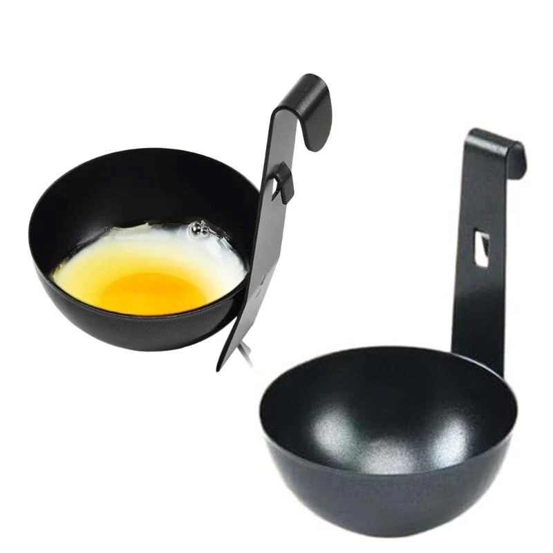 Set of 2 Stainless Steel Eggs Poachers Functional Hangable Poached Eggs Cups for Soft Boiled Eggs Convenient Use Q5WC