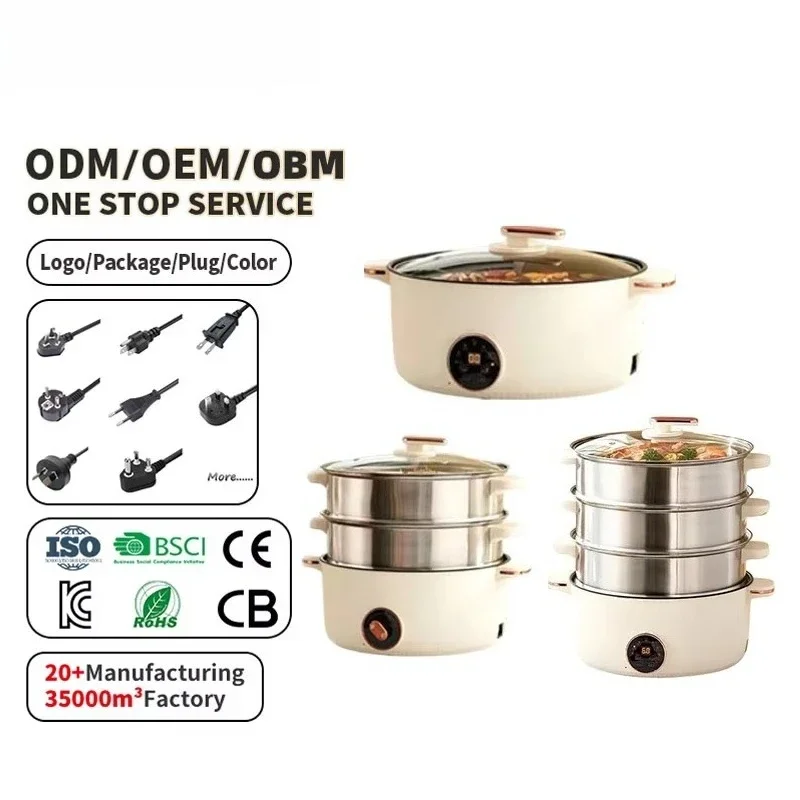 Multi-layer All-in-One Electric Steamer Hot Pot, Large Capacity Multi Cooker for Steam, Porridge, Soup & Hot Pot