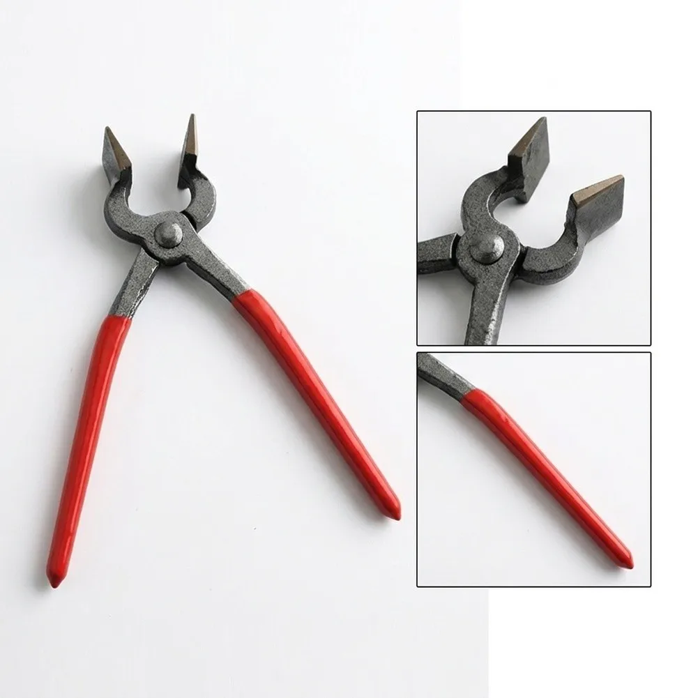 Red Leather Edge Folding Pliers 45mm Wide Mouth Anti-Slip Hand Tool For DIY Craft Bag Case Making Flat Mouth Plier