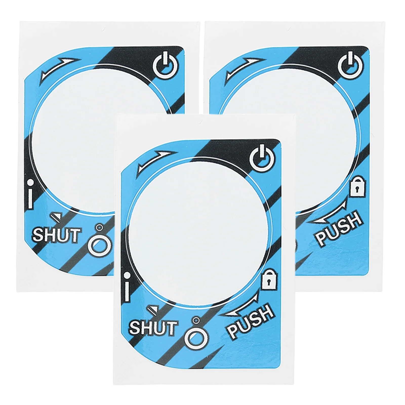 

3 Pcs Car Key Stickers Engine Button Decorate Protective Film Blue Door Lock Cover Auto