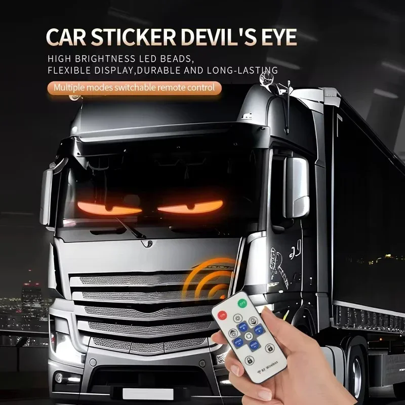 Devil's Eye LED Truck Sign Remote Control scrolling Animation LED Matrix Pixel PanelLED Display Light for Car Truck Windshield