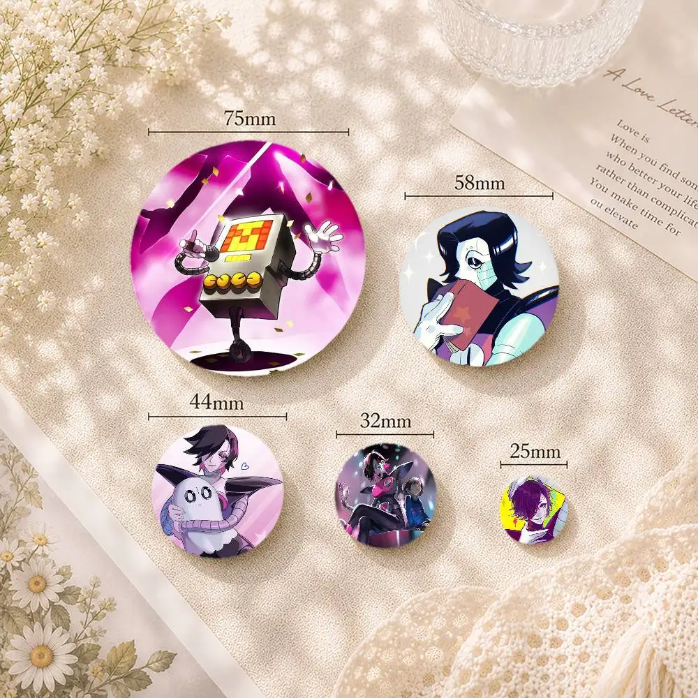 M-mettaton undertale Badges Creative Tinplate Button PinsBrooch Badge Clothes Backpack