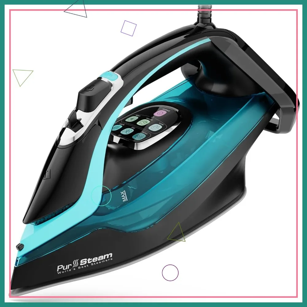 

1750W Steam Iron with Digital Temp Control & LED Display, Ceramic Soleplate, Adjustable Steam, Self-Clean, Anti-Calc