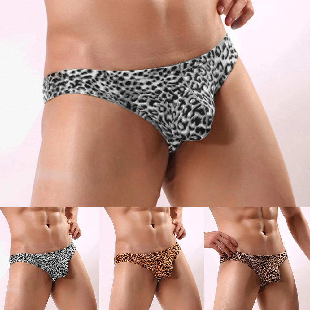 남성용 섹시한 T 백 끈 팬티, 로우웨이스트 레오파드 비키니, 편안한 바지, 타이트 통기성 팬티, 엉덩이 속옷