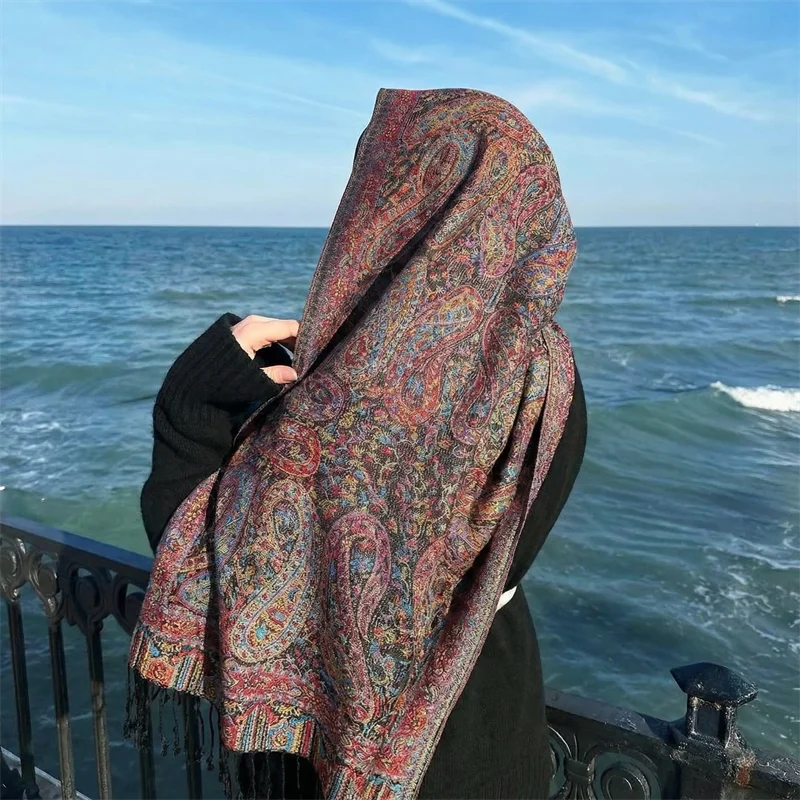 

Luxury Brand Autumn Cashmere Pashmina Shawl Lady Wrap Warm Winter Scarves Design Print Female Foulard Cotton Stoles Scarf 2026