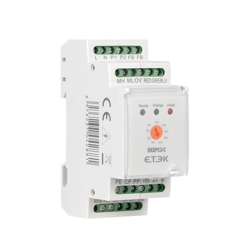 ETEC-EKEPC2 Tipo de cabo, padrão europeu, monofásico, 3 fases, 10, 16, 20, 25, 32A, Modbus-RTU, RS485, EVSE com RCMU