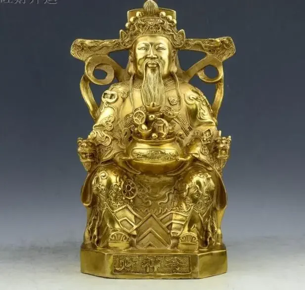 Pure brass, God of wealth, Wenchang tower, decoration, money, treasure, town, home, geomancy, furnishings