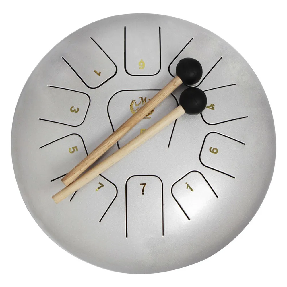 

Hooqu 12 Inch Steel Tongue Drum 11-Tone Hand Pan Drum Stainless Steel Percussion Instrument With Drum Mallets Carry Bags Note St