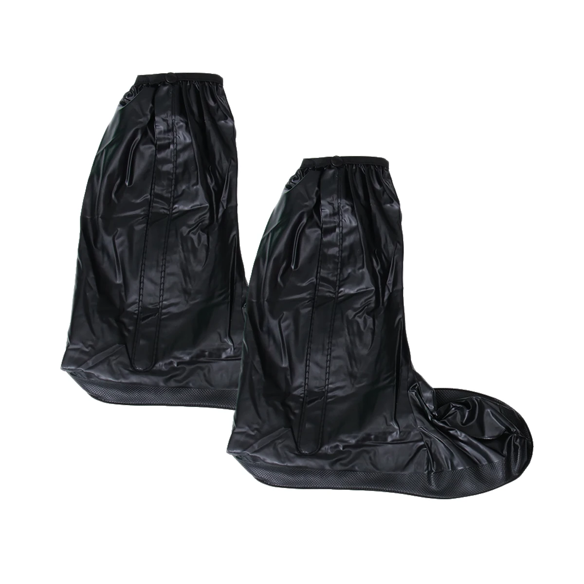 

Reusable High Tube Rain Boot Covers for Men Tall Barrel Overshoes Waterproof PVC Non Slip Rubber Soles Zipper Closure Size XXL