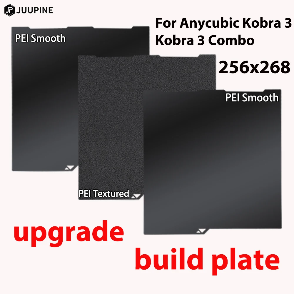 For Anycubic Kobra 3 Parts Build Plate 256x268 Spring Steel Sheet For Anycubic Kobra 3 Combo Plate Smooth Pei Textured Heat Bed